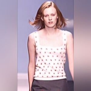 $1,700 OSCAR DE LA RENTA CASHMERE SILK BEADED EMBROID RUNWAY SWEATER US M